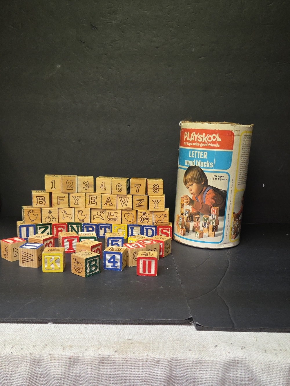 Playskool Letter Wood Blocks 49 Blocksa